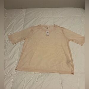 Anthropologie NWT Women's Blush Short Sleeve opaque Top